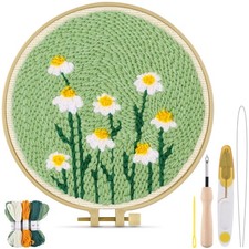 TINDTOP Punch Needle Kit, Daisy Punch Embroidery Kits for Adults Beginner, To...