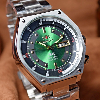 Japanische Uhr Orient SK Sea King Crystal KD King Diver grünes Zifferblatt...