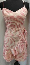 City Studio Pink Tie Dye Ruffle Wrap Dress Sleeveless Juniors Size 11