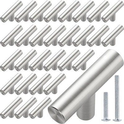 Beieverluck 50 Pack 2 in Brushed Nickel Cabinet Knobs Sliver Cabinet Pulls St...
