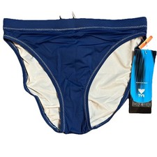 TYR Solid High Waist Bikini Bottom Size 8 Blue NWT Swim Bottom