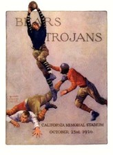 1926 California Memorial Stadium Football Program Cover On 12x8in Metal Sign