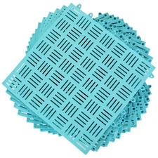 12Pack 12"X12"Interlocking Rubber Floor Tiles PVC Drainage Mat Pool Mats