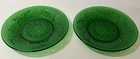 Anchor Hocking Forest Green Saucers Set of 2 Depression Glass