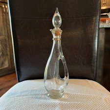 Vintage Avon Skin So Soft Bath Oil Glass Bottle Handle Top Decanter - 8 oz.