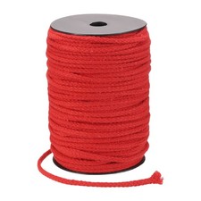 Macrame Cord 5mm x 295 ft Handmade Natural Cotton Rope, 8 Strand, Red