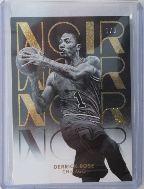 2025-26 Panini Noir NBA Basketball Derrick Rose Gold Glitter Holo SP FOTL 1/3