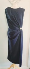 Friends Like These.. Navy Blue Ruched Waist Midi Length Shift Dress Size 22 BNWT
