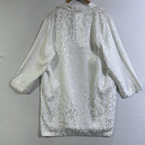 New Linda Hartman Classic Kimono Belted Robe 100% Silk Knee Length Belted White - Picture 7 of 7