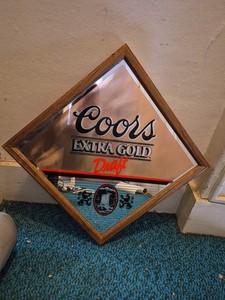 1988 COORS EXTRA GOLD DRAFT SQUARE MIRROR 17 X 17 VINTAGE