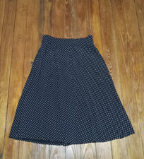 Vintage Tofy Pleated Black/ white polka dots skirt size 10
