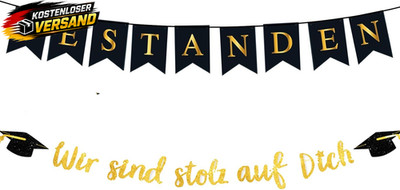 Abitur 2026 ABI Deko Abschluss Deko Prüfung Bestanden Girlande Wir Sind Stolz Au