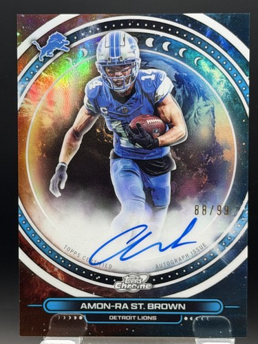 2025 Topps Chrome Cosmic Amon-Ra St. Brown #EQA-ASB #/99 Equinox Autographs AU