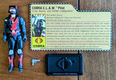 GI JOE Cobra NM/M Air Viper  Commando 2009 Complete & File Card 25th Strato CLAW