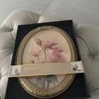 Marmont Hill Pink Roses Flowers Gold Frame Classic Stunning Framed Artwork Oval