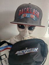 WWE Backlash 2024 Authentic Hat Cap & Bag Adjustable Snapback Black Wrestling