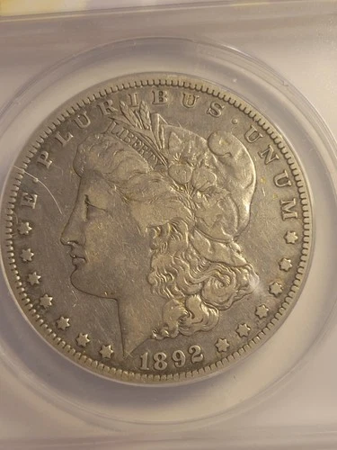 1892 CC Morgan Silver Dollar,  VF25 DETAILS ANACS, Tough Date, Low Mintage