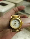 Rare Vintage Timex Quartz Gold Tone Ring  Watch  Stretch Band