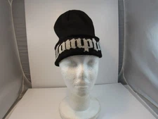 Compton Beanie Hat Men's Black White Old English Knit Cuffed Winter Cap