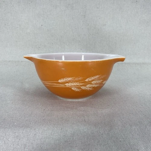 Vintage Pyrex 441 Autumn Harvest Wheat Cinderella Mixing Bowl Orange 750 ml USA