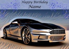 PERSONALISED Birthday ASTON MARTIN classic car Card Husband Grandson Son OWN ART
