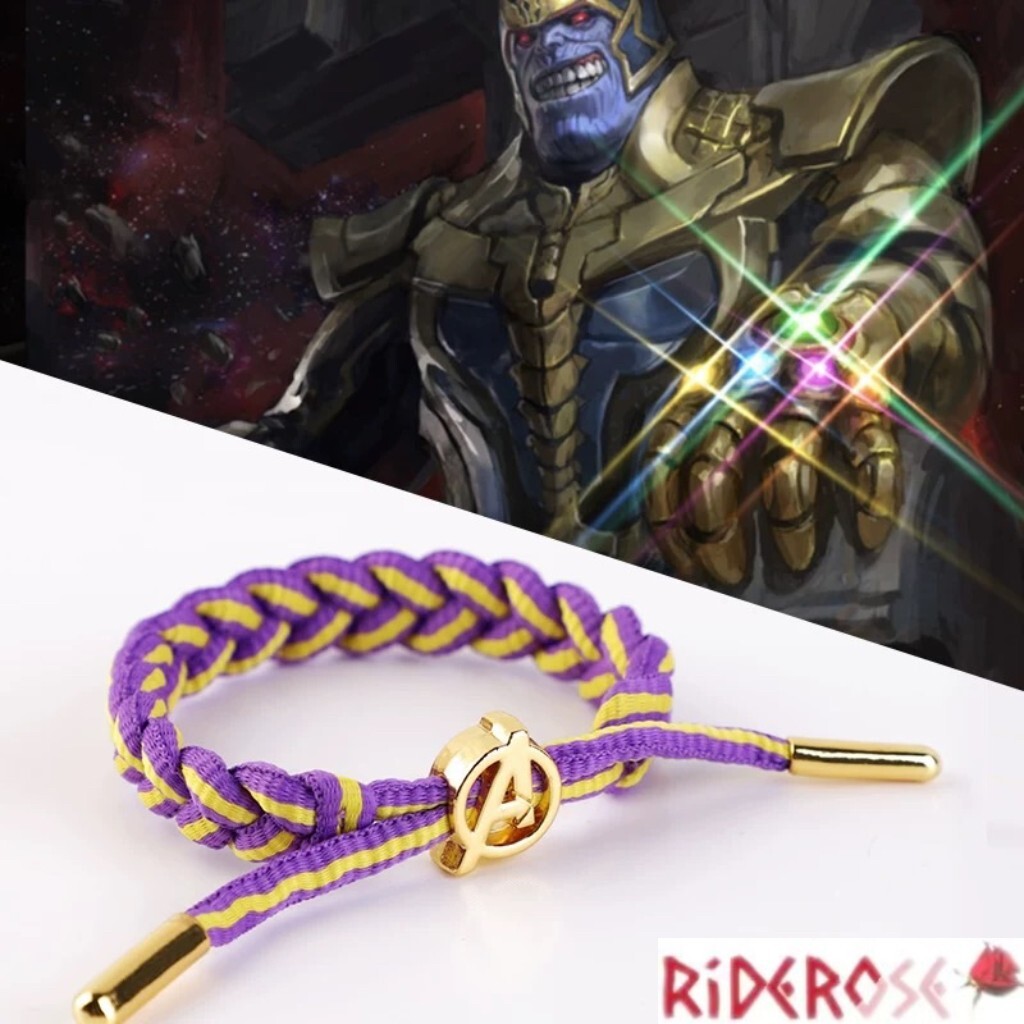 Pulsera tejida a mano Marvel Thanos edición dorada para parejas