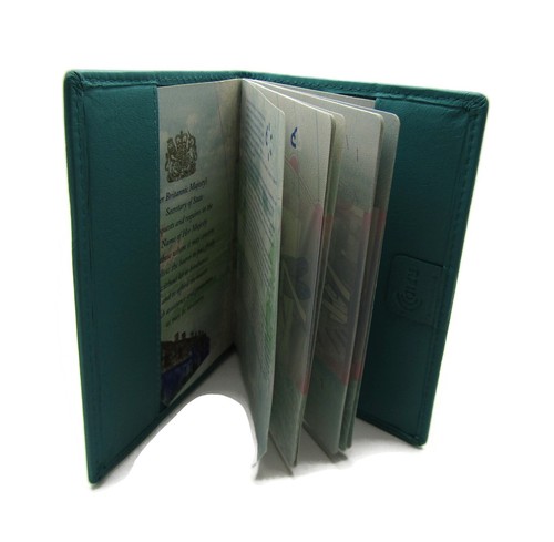 Genuine Premium Leather Passport Holder RFID Blocking Holiday Travel Wallet - Picture 82 of 96