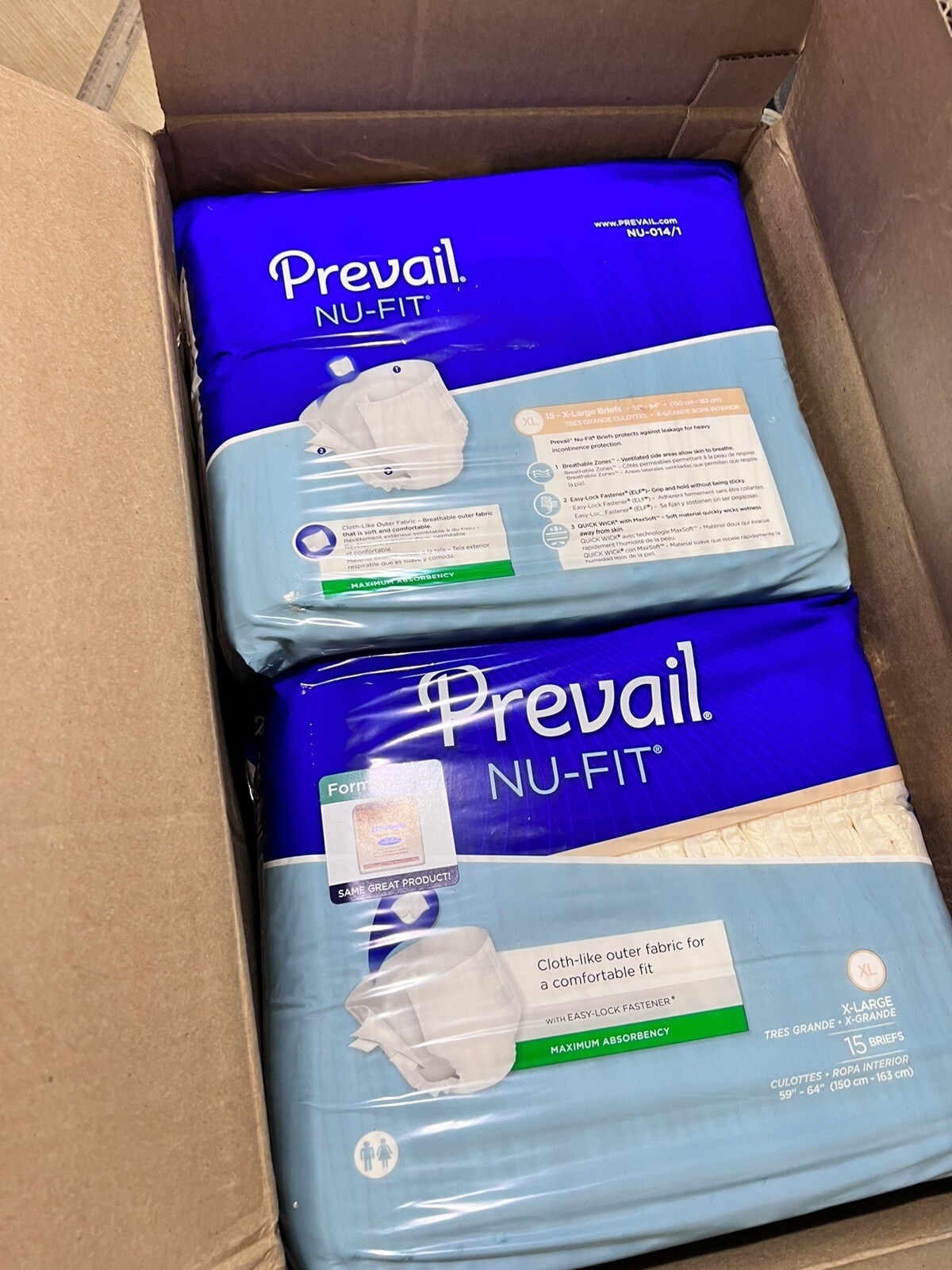 Adult Briefs Diapers Prevail NU-Fit 4 Bags Of 15 | eBay