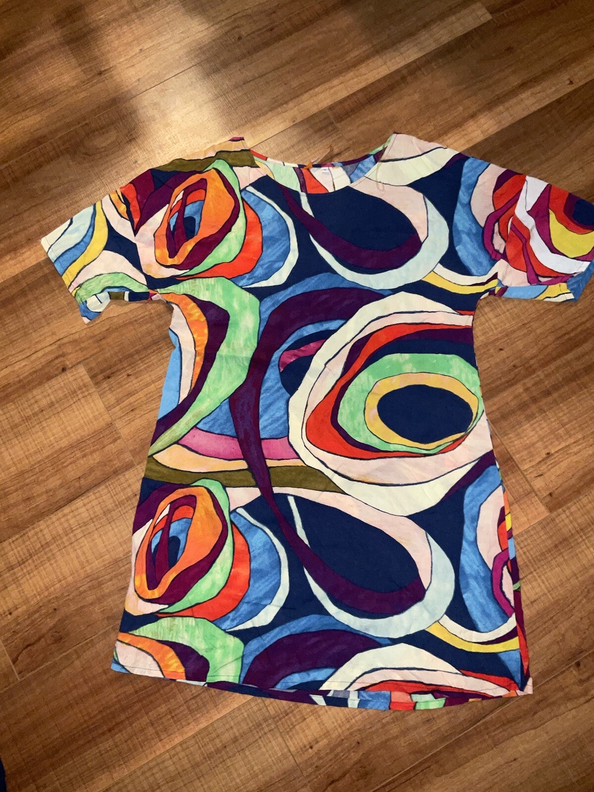 Jams World Jackie Dress Chrome Rose Print Hawaiian Sundress Small Made