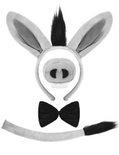 Halloween 4 Pieces Grey Donkey Costume Accessory Set for Adults and Kids Donk...
