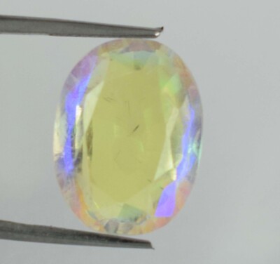Cabochon Ovale En Topaze Mystique Arc-en-ciel Naturel 12,80 Cts - Pierre Fine Pour Bijoux