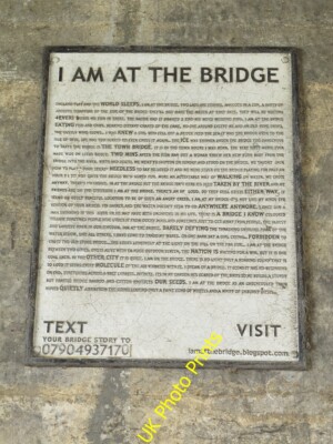 Photo 6x4 I am at the bridge Horsforth The title of a poem fixed to the a c2015