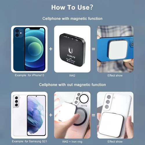 Portable Magnetic Cell Phone Selfie Fill Light Vlog Video Light For iPhone 14 13 - Picture 9 of 10
