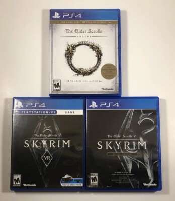 Elder Scrolls GAME BUNDLE- V: Skyrim, Skyrim VR, and Tamriel Online