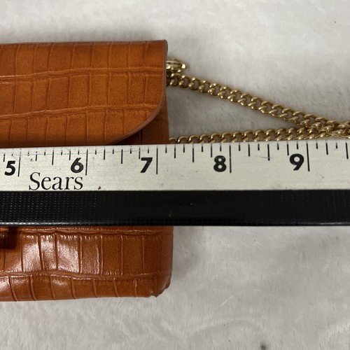 Womens Mini Crossbody Handbag Faux Leather Croc Chain Strap - Picture 22 of 22