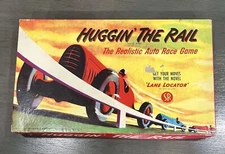 HUGGIN' THE RAIL, Board Game  Selchow & Righter U.S.A.  6 Cars and Locator 1948