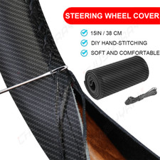 Leather Diy Car Steering Wheel Cover Anti-slip Fit 1538 Cm Black Leather Diy Car Steering Wheel Cover Anti-slip Fit 1538 Cm Black