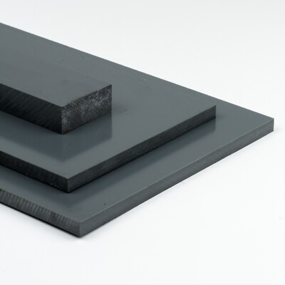 Platte Aus Hart PVC Zuschnitt In | Grau RAL 7011 | VERSCHIEDENE ST&Auml;RKEN