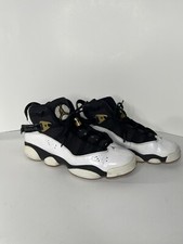 Nike Air Jordan 6 RINGS GS Black White Gold Boys Size 8Y 323399-100 Youth