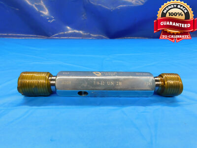 7/8 12 UN 2B VERMONT THREAD PLUG GAGE .875 .8750 GO NO GO P.D.'S = .8209 & .8281