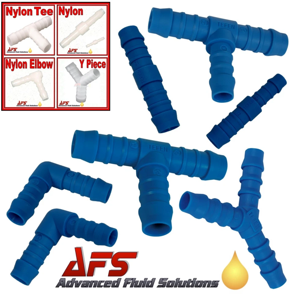 AFS Tefen/Norma Nylon Hose Joiners Plastic Barbed Rubber Tube Pipe Repair Connectors