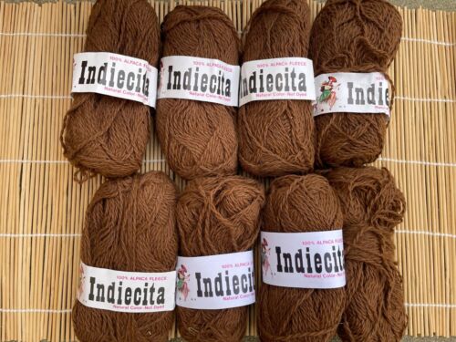 Indiecita 100% Alpaca Fleece from Peru 7 1/2 Skeins, Natural Color Not Dyed