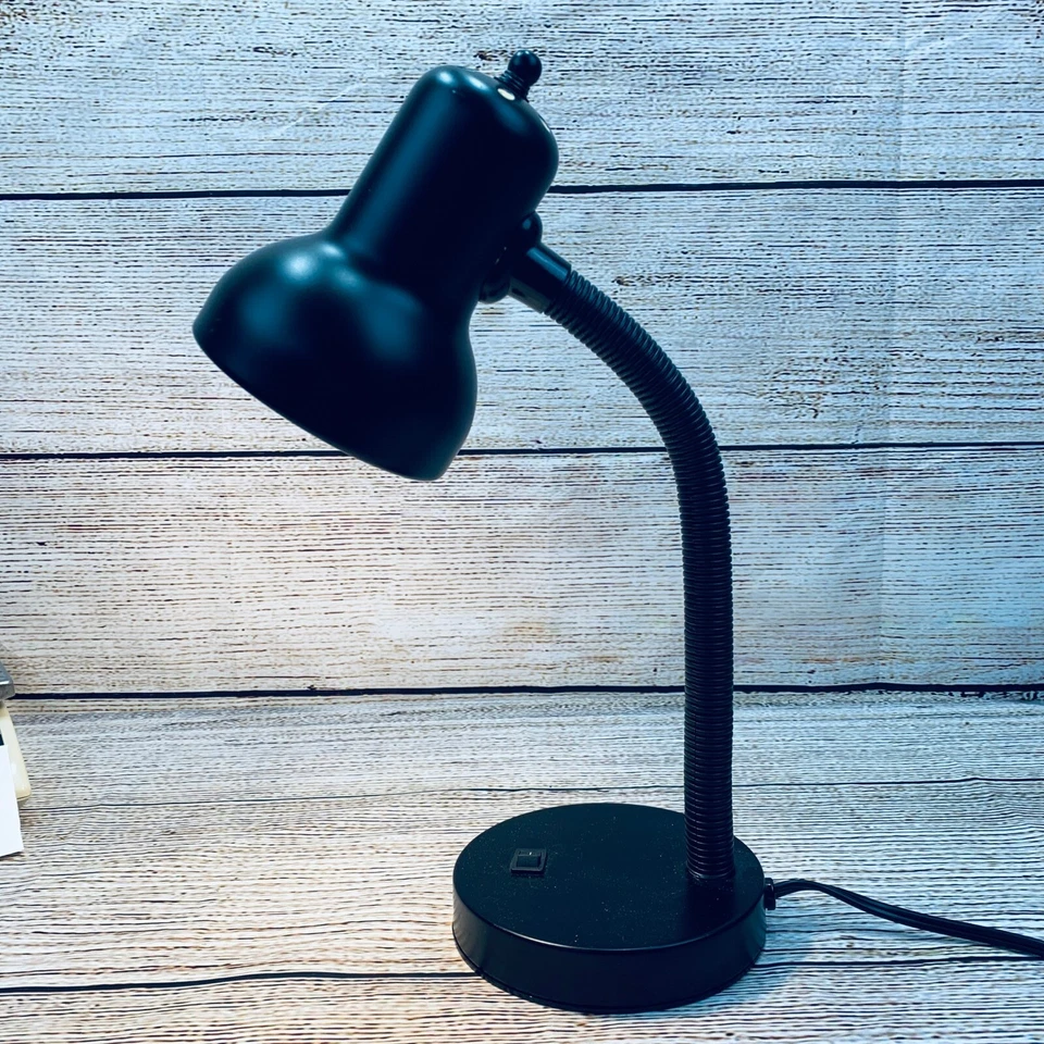 LEDU 鹅颈台灯任务照明可调节柔性臂黑色 — 第 3/4 张图片