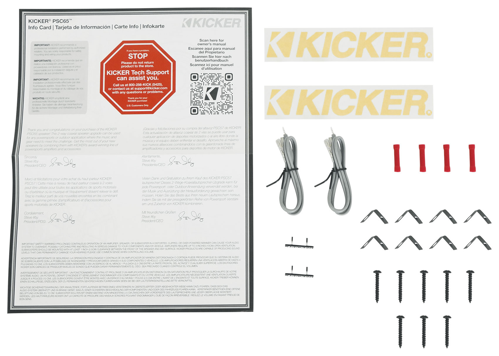 Пара динамиков KICKER 51PSC654 65 мощностью 120 Вт для мотоцикловATVUTV 4-Омный PSC65