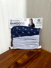 Bazzle Baby Bando Bib/Drool Bibs for Toddlers with Snap Closure - Blue & Stripes
