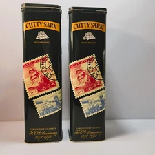 2 Cutty Sark Christopher Columbus 500th Anniversary Scots Whisky Tins 12 1/4"