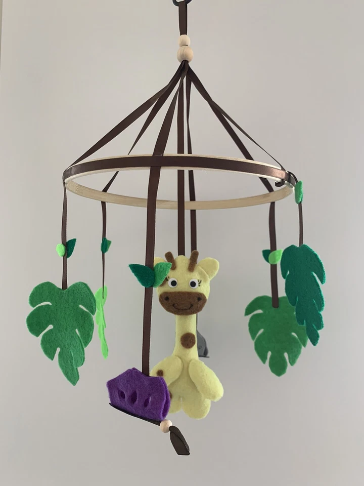 Детская кроватка мобильное сафари животные жирафы детская мобильная спальня кроватка декор - Изображение 4 из 4