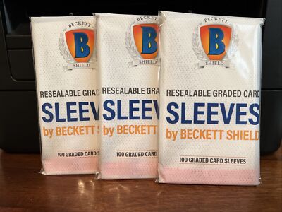 Beckett Shield Resealable Graded Card Sleeves 3 Packs of 100 - 300 Total