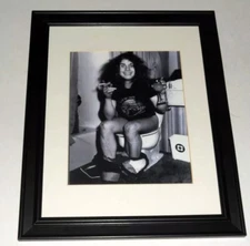 Framed Ozzy Osbourne 1984 Tour b/w on Toilet Beer and Cigarette 1984 14" by 17"