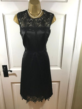 Stylish Precis Black Floral Lace Lined Dress, UK 10, Excellent Condition